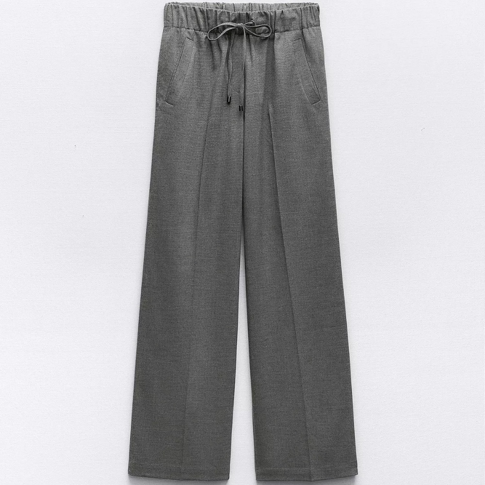 Zara elastic wide leg pants